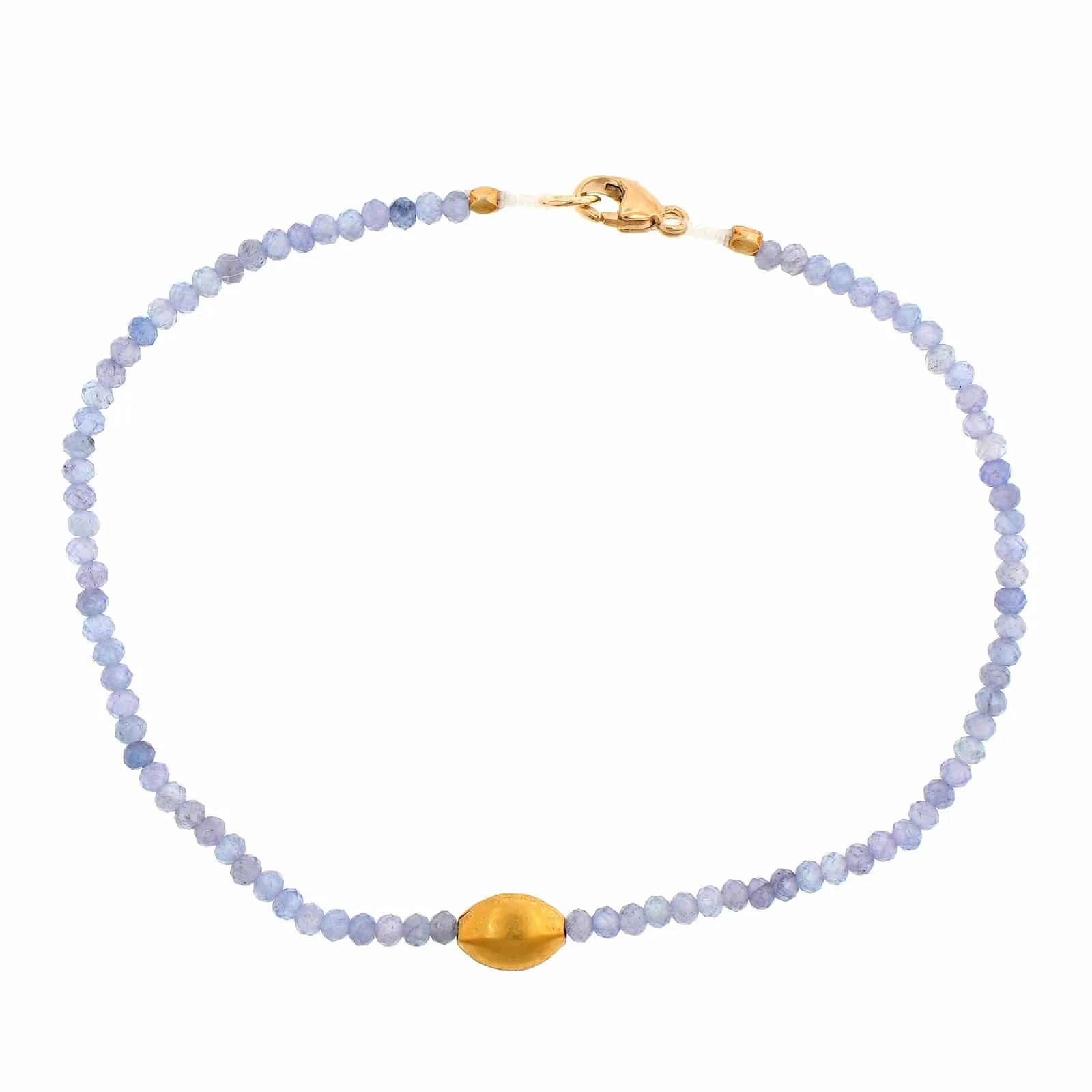 18K Yellow Gold Tanzanite Beaded Bracelet