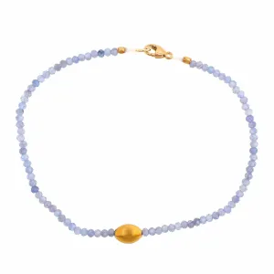 18K Yellow Gold Tanzanite Beaded Bracelet