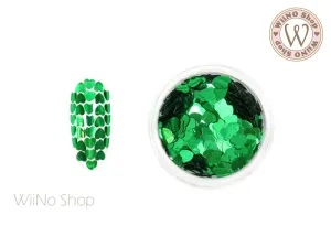 3mm Green Heart Glitter