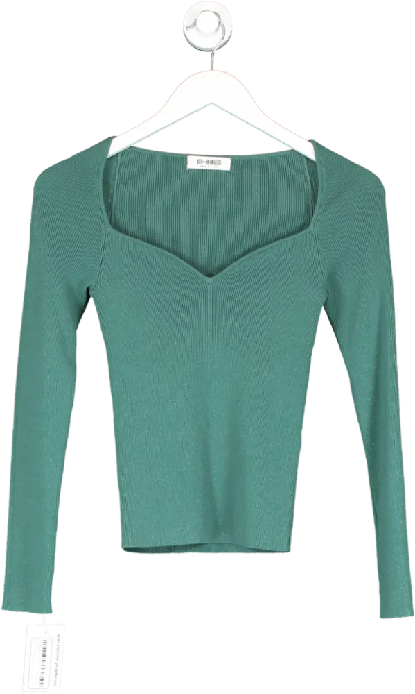 4th & Reckless Green Sweetheart Neckline Jumper UK 8