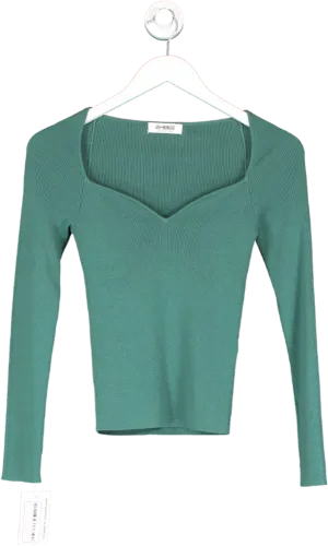 4th & Reckless Green Sweetheart Neckline Jumper UK 8