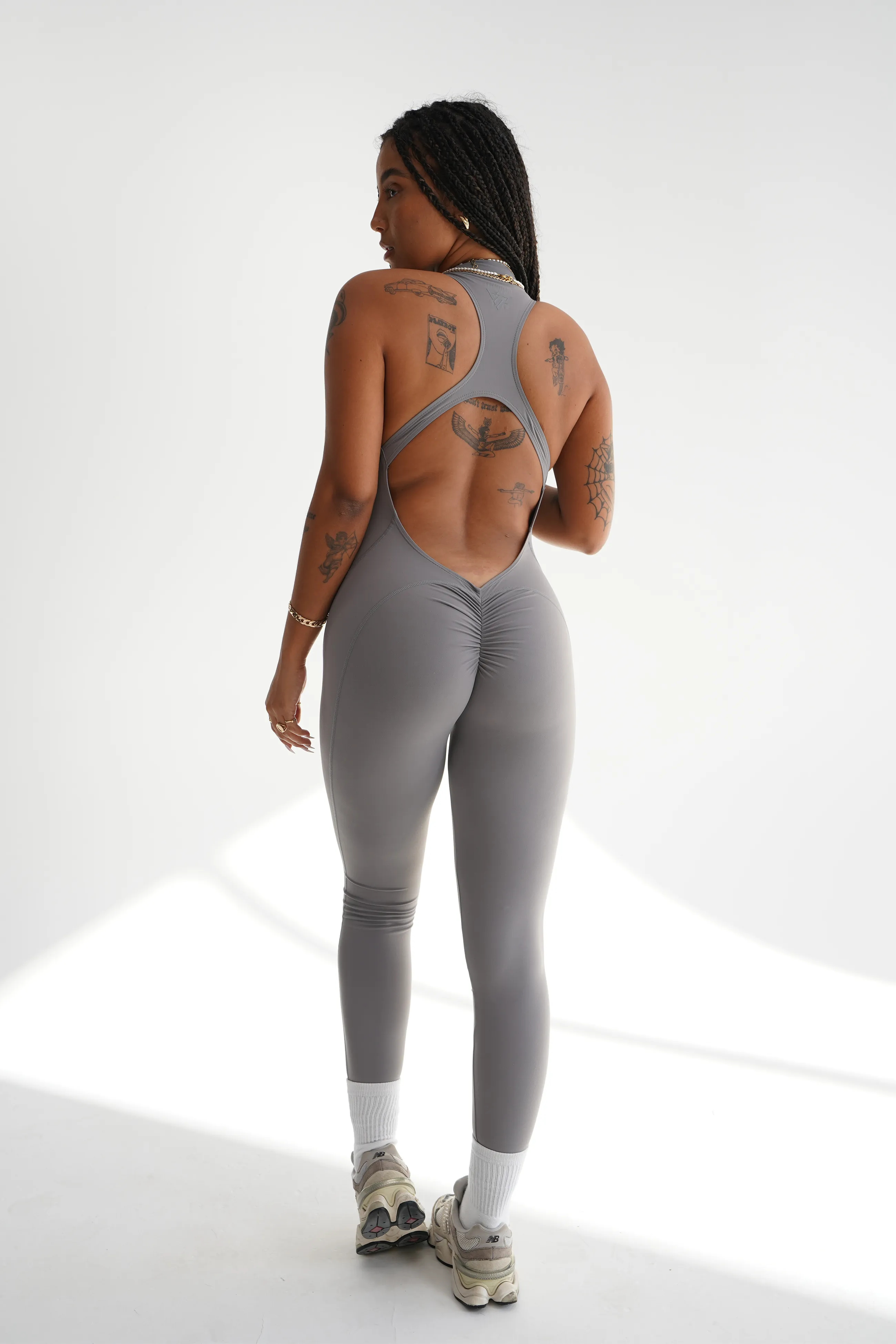 ALLURE LONG JUMPSUIT - GREY