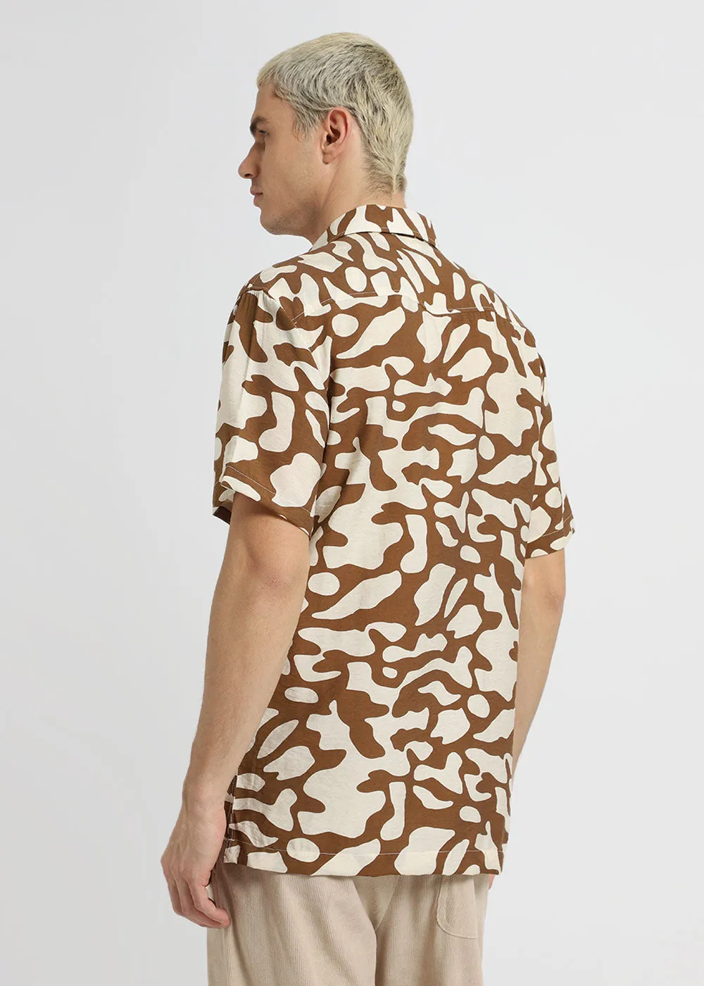 Brown Abstract Printed Shirt