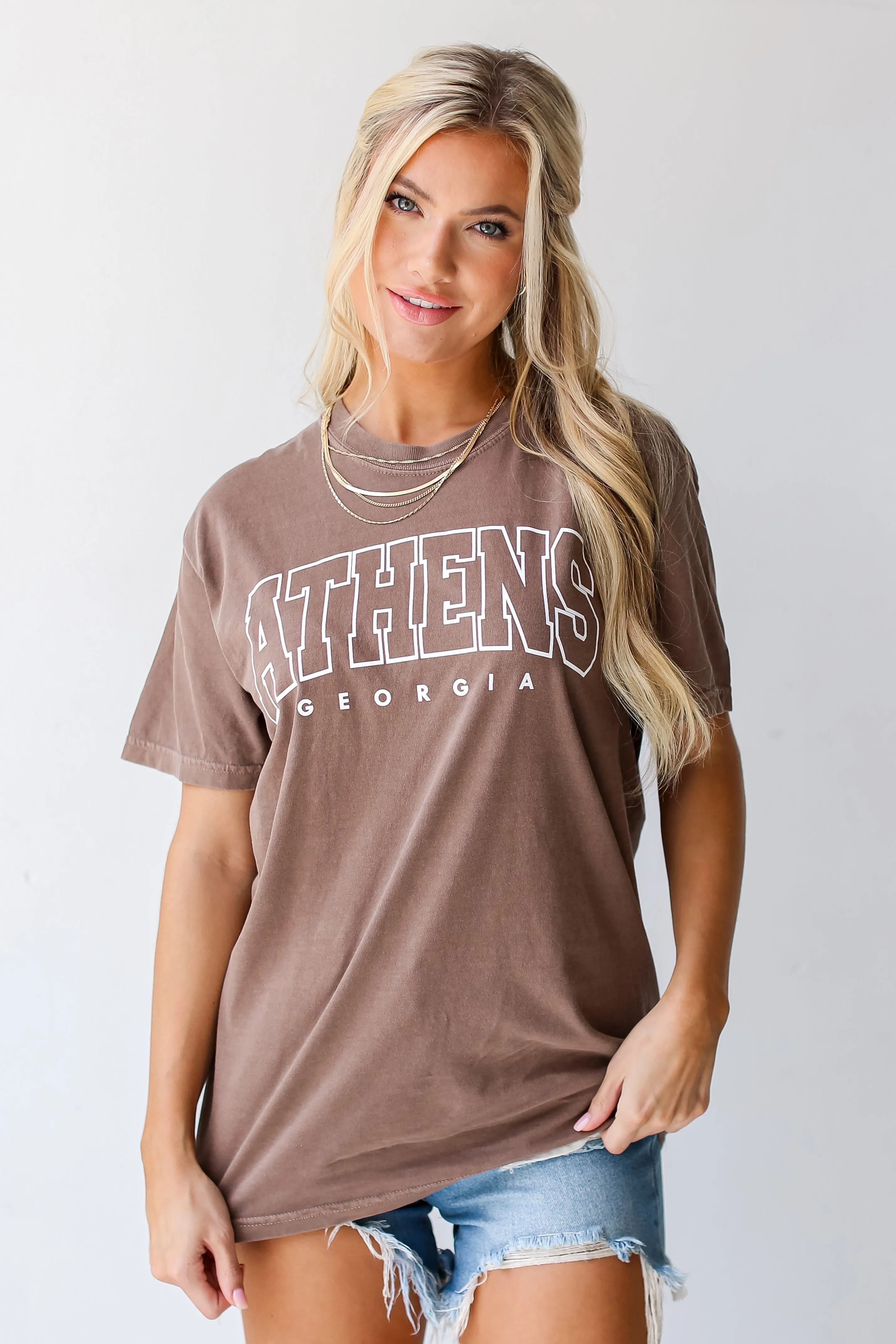 Brown Athens Georgia Tee