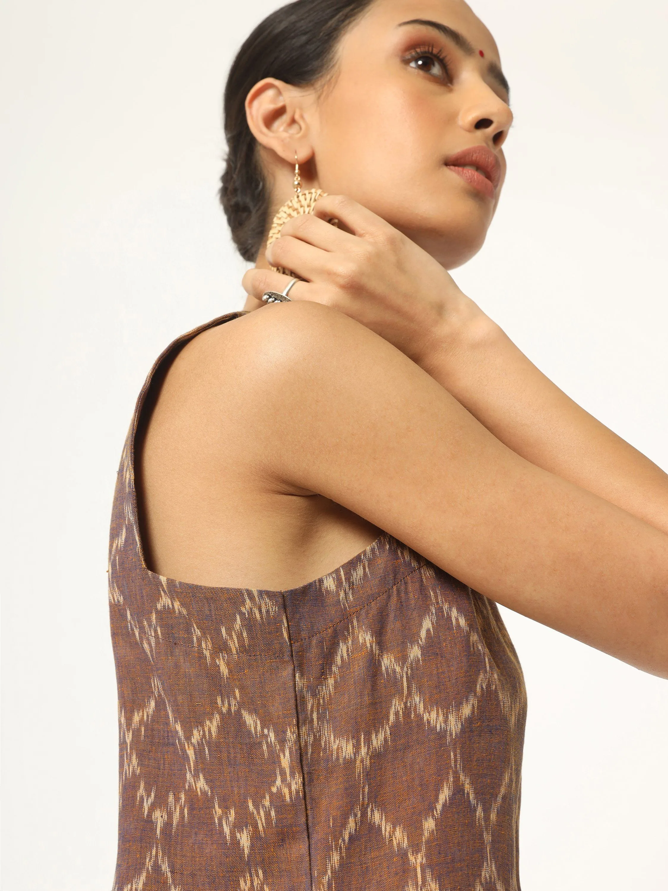 Brown Ikat Top