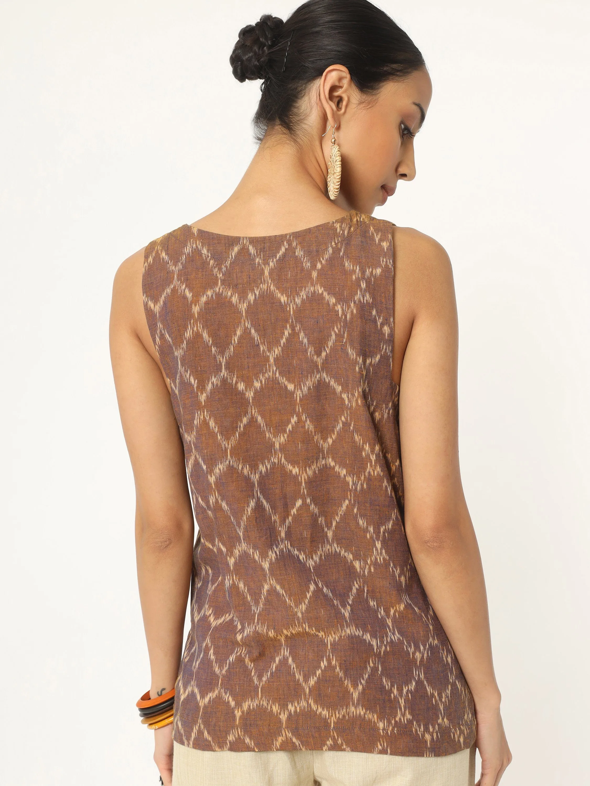 Brown Ikat Top