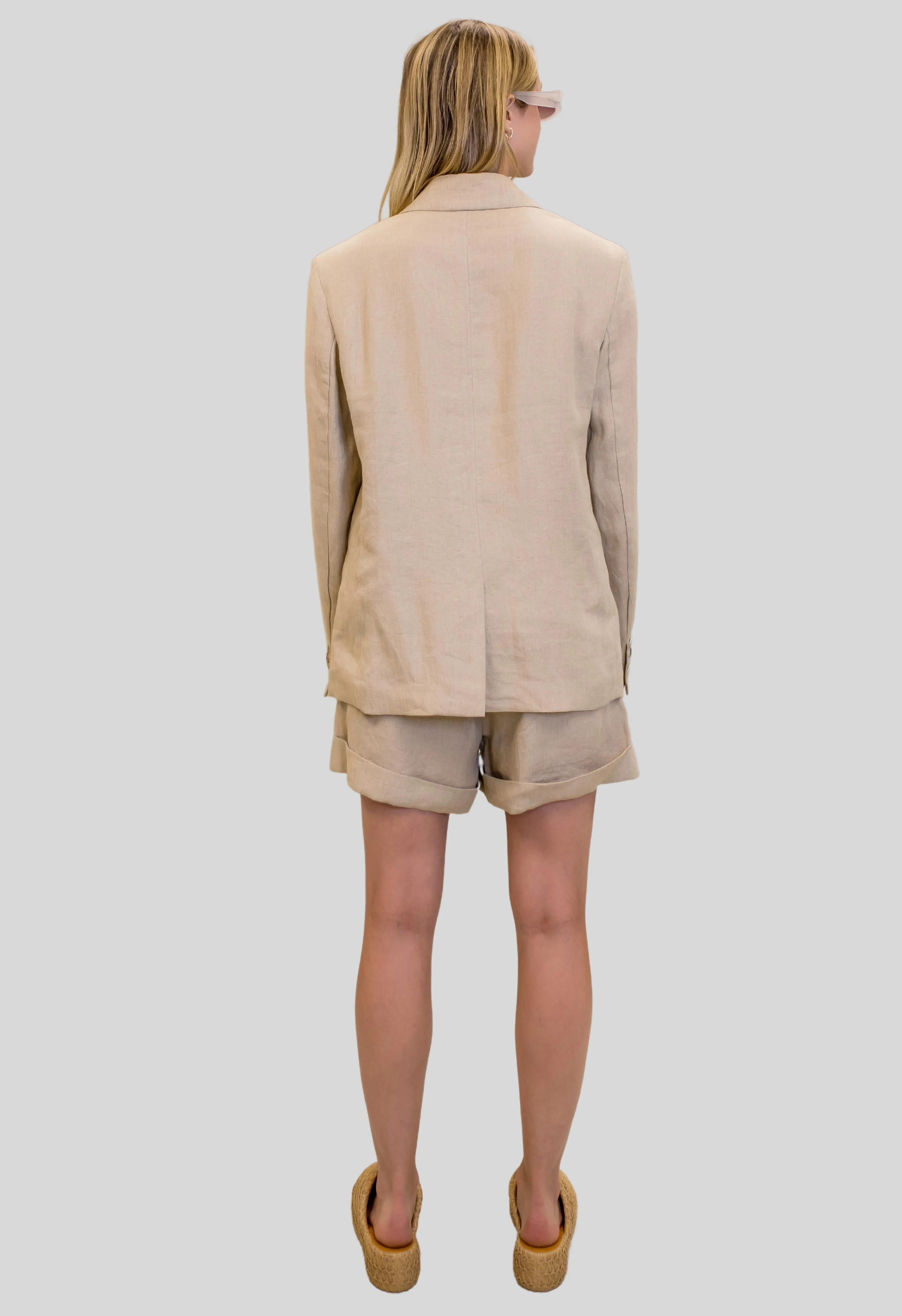 Brown Linen Shorts