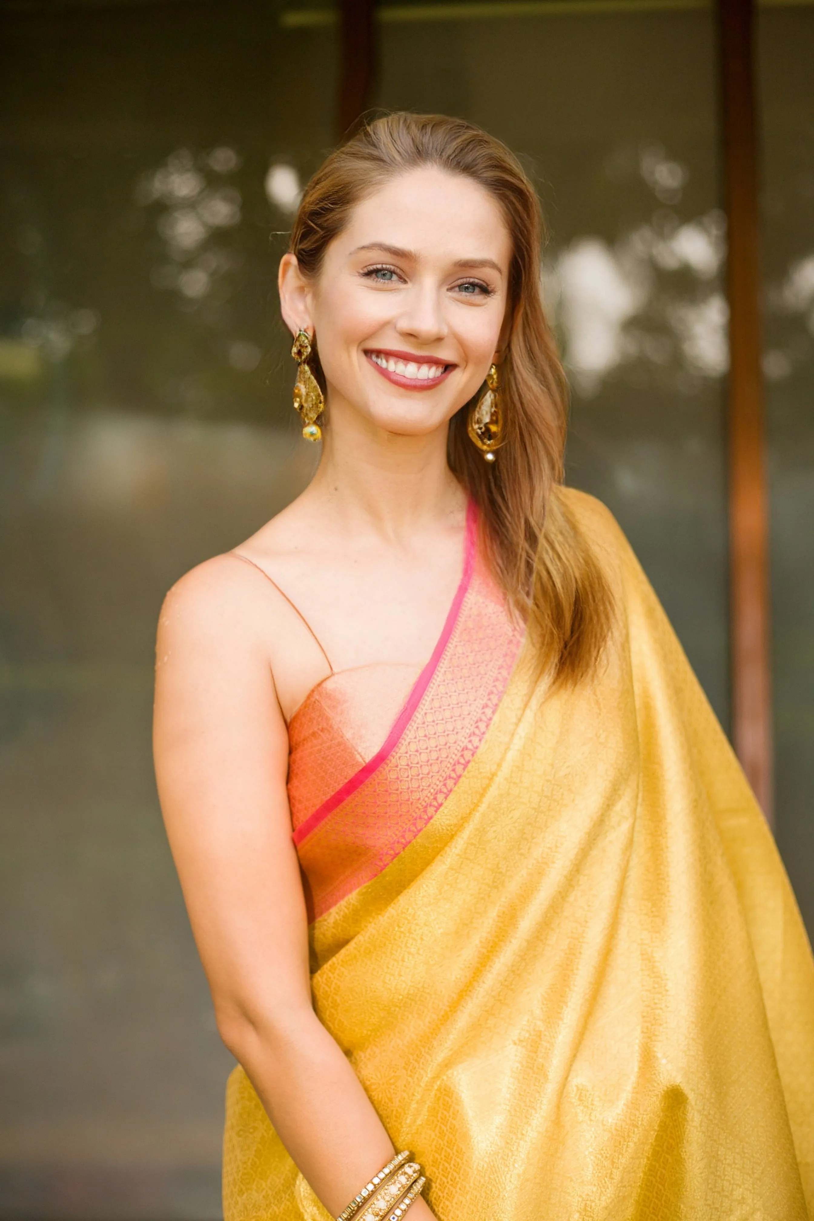 Canary Yellow Banarasi Saree