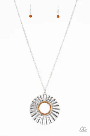 Chicly Centered - Brown Necklace