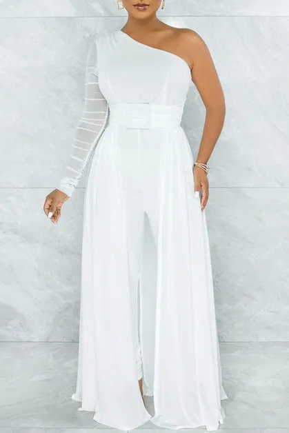 Chiffon White Jumpsuit