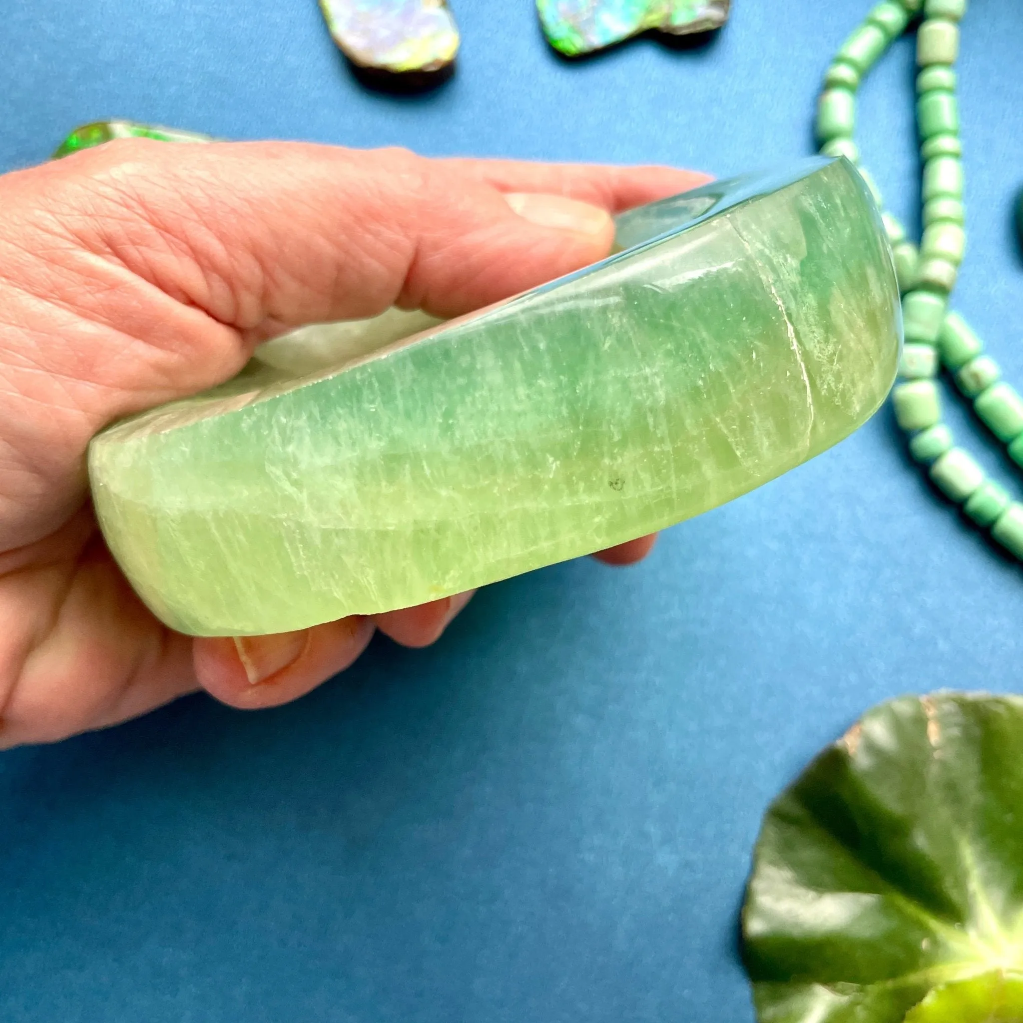 Dew Drop Green Fluorite dish