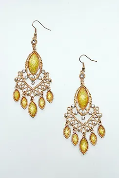 Elegant Canary Yellow Chandelier Earrings