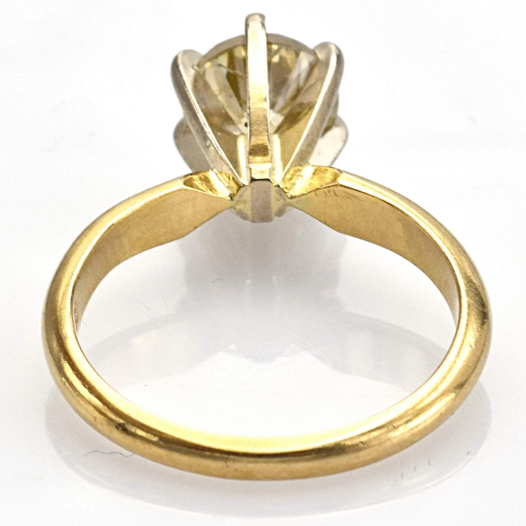 Estate 14K Yellow Gold 1.03 Ct Fancy Yellow Diamond Solitaire Band Ring