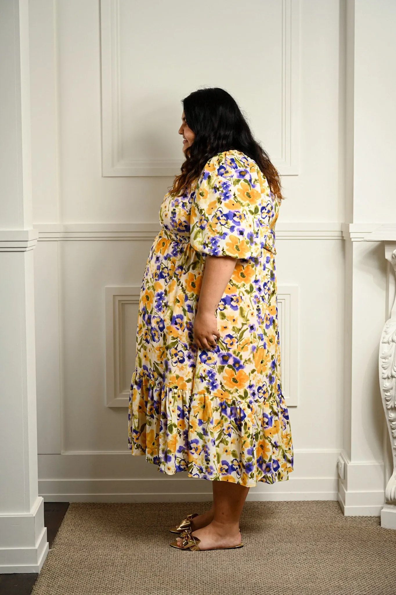 Flora  Dress - Yellow floral