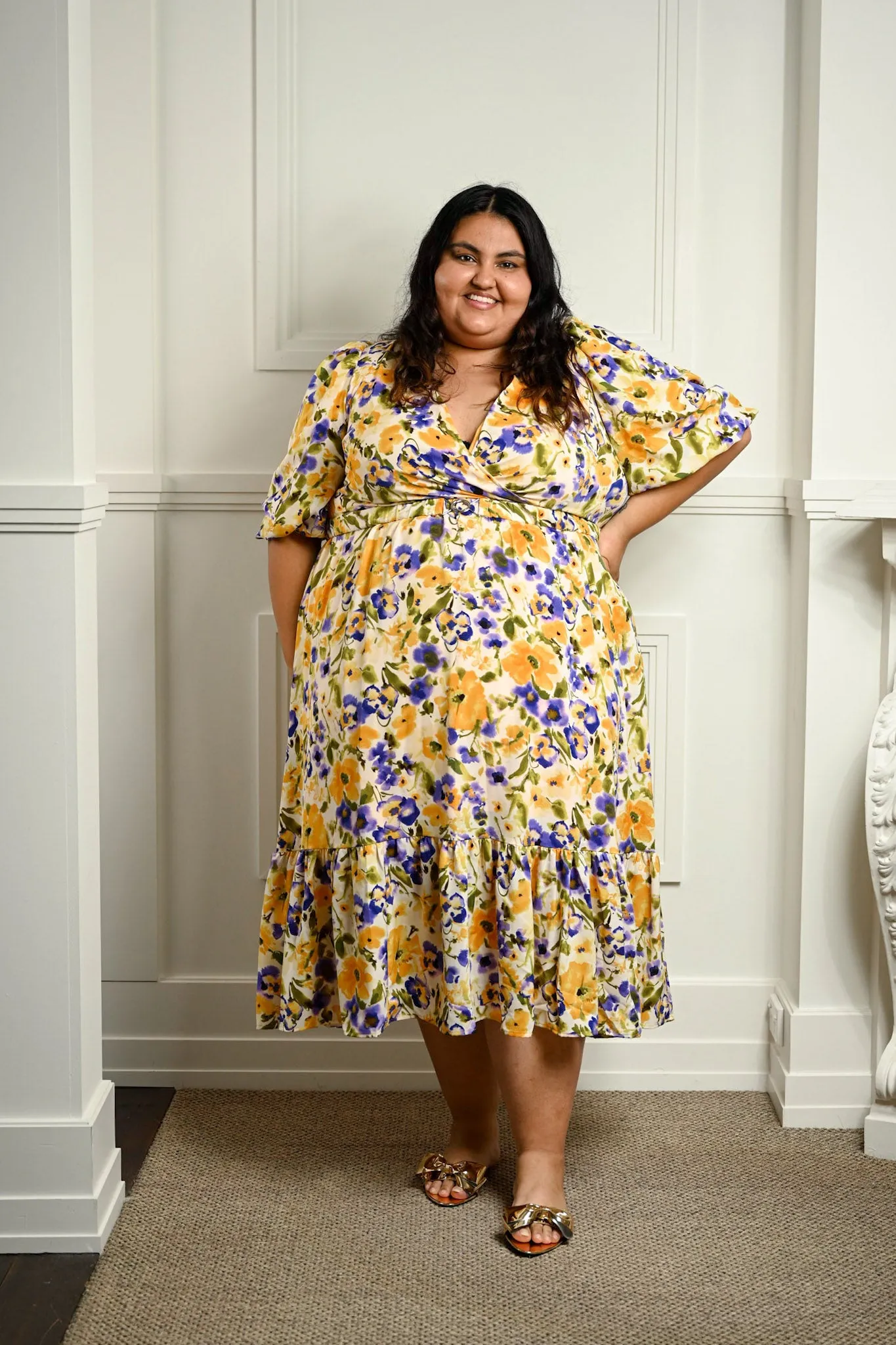 Flora  Dress - Yellow floral