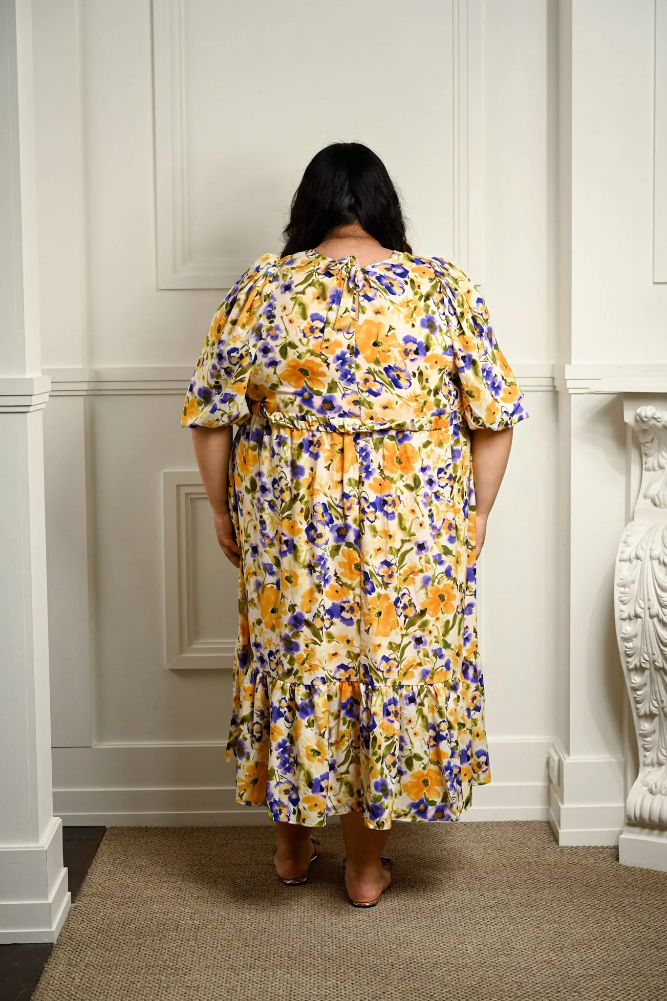 Flora  Dress - Yellow floral