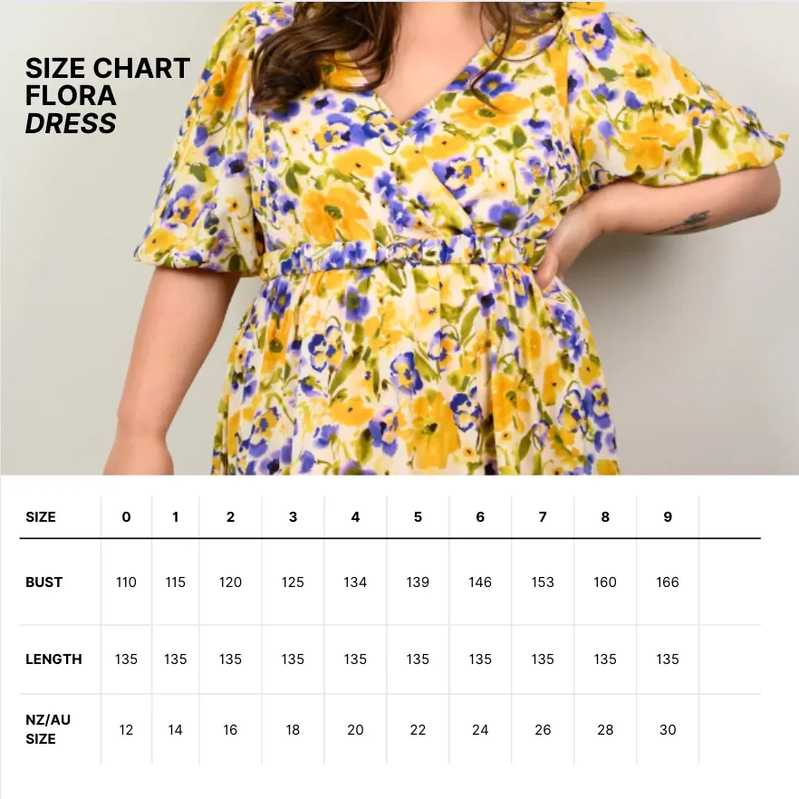 Flora  Dress - Yellow floral