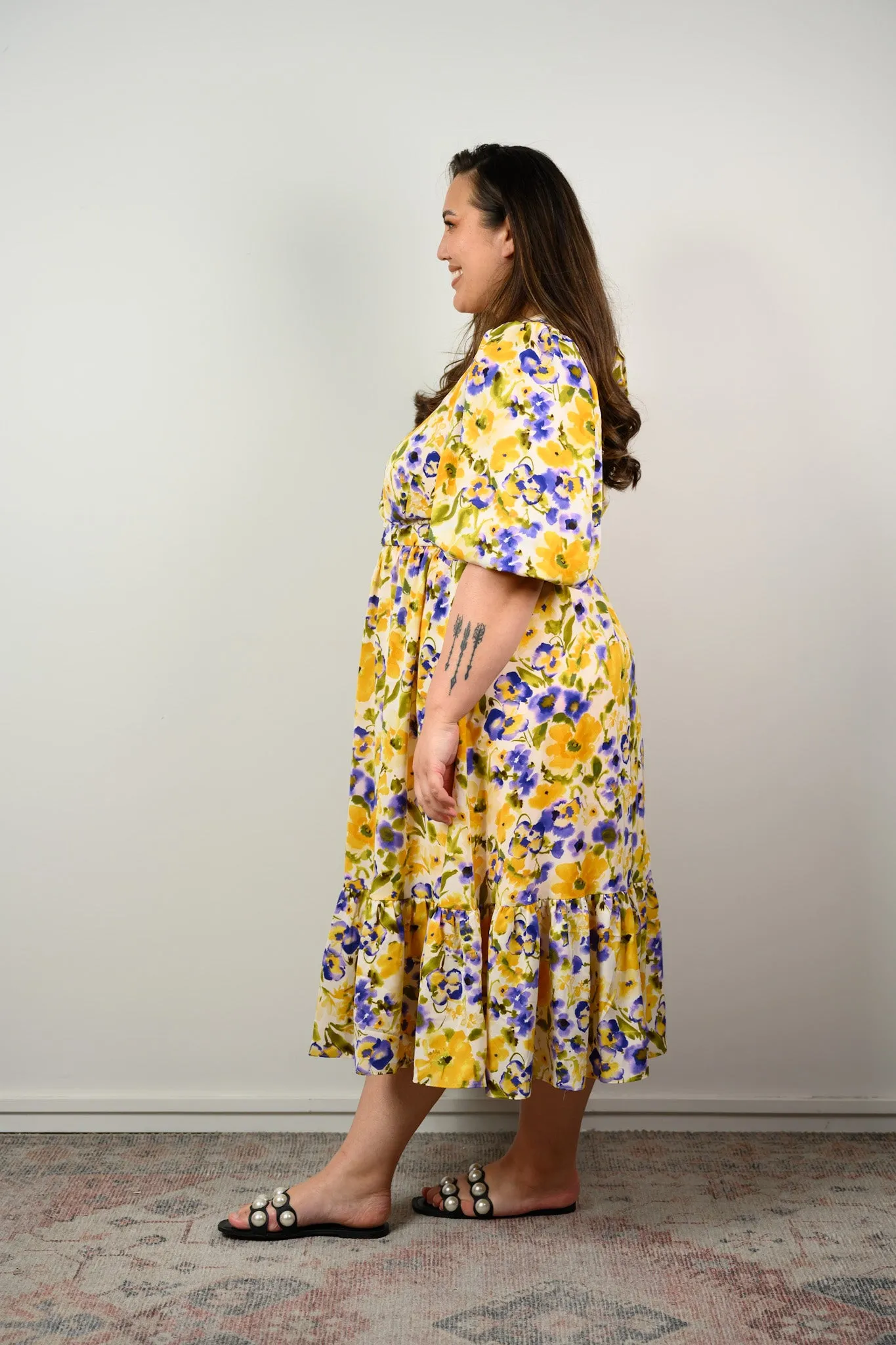 Flora  Dress - Yellow floral