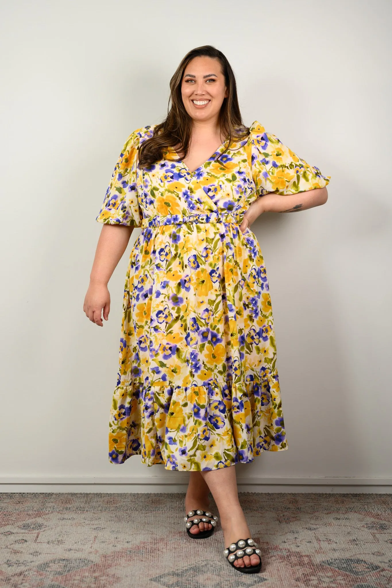 Flora  Dress - Yellow floral