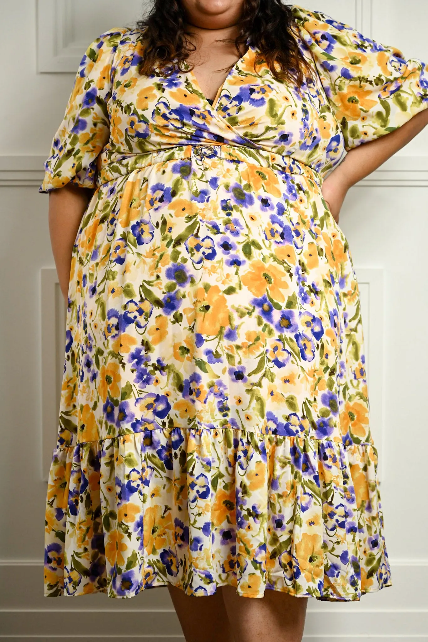 Flora  Dress - Yellow floral