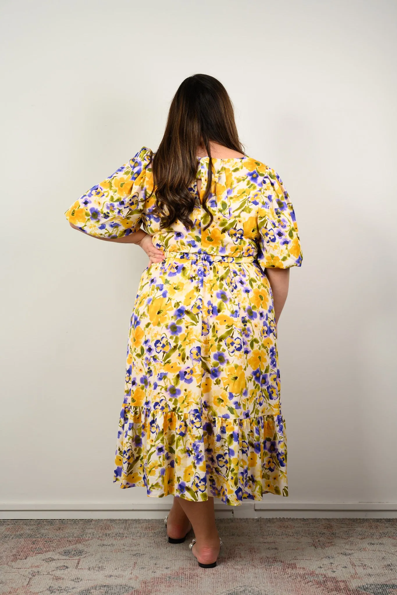 Flora  Dress - Yellow floral