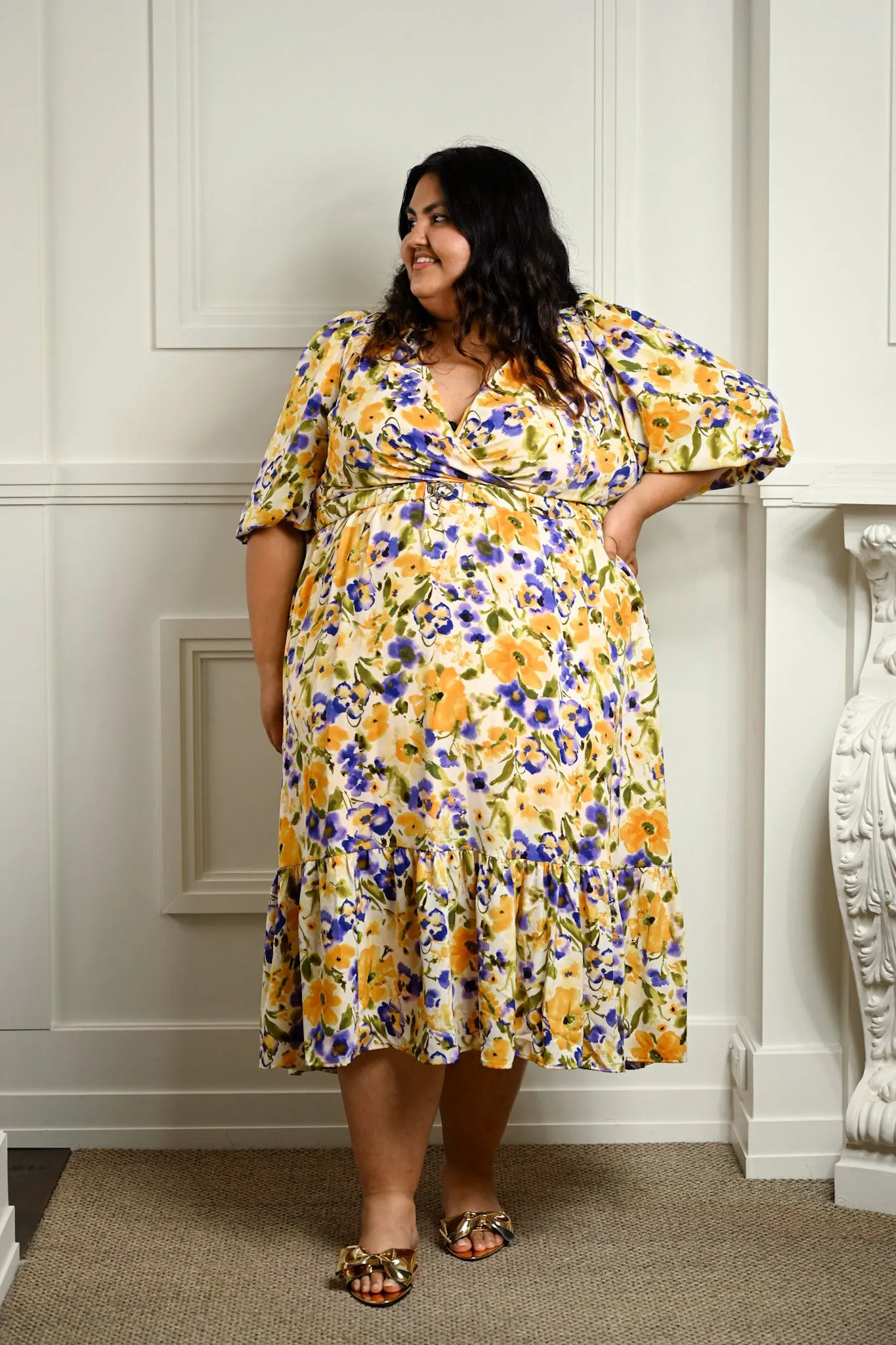 Flora  Dress - Yellow floral