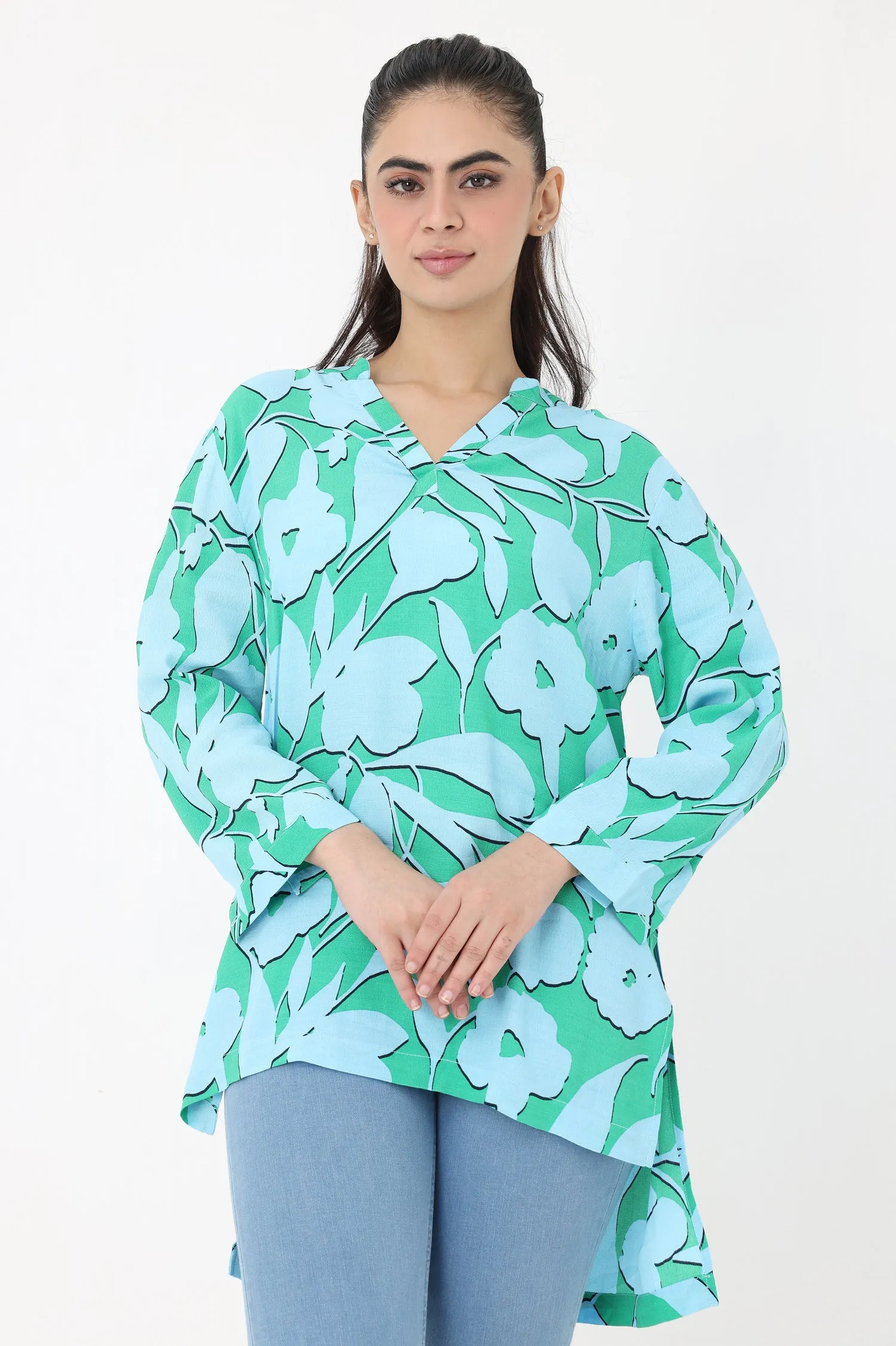 FLORAL BLOOM SHIRT-GREEN