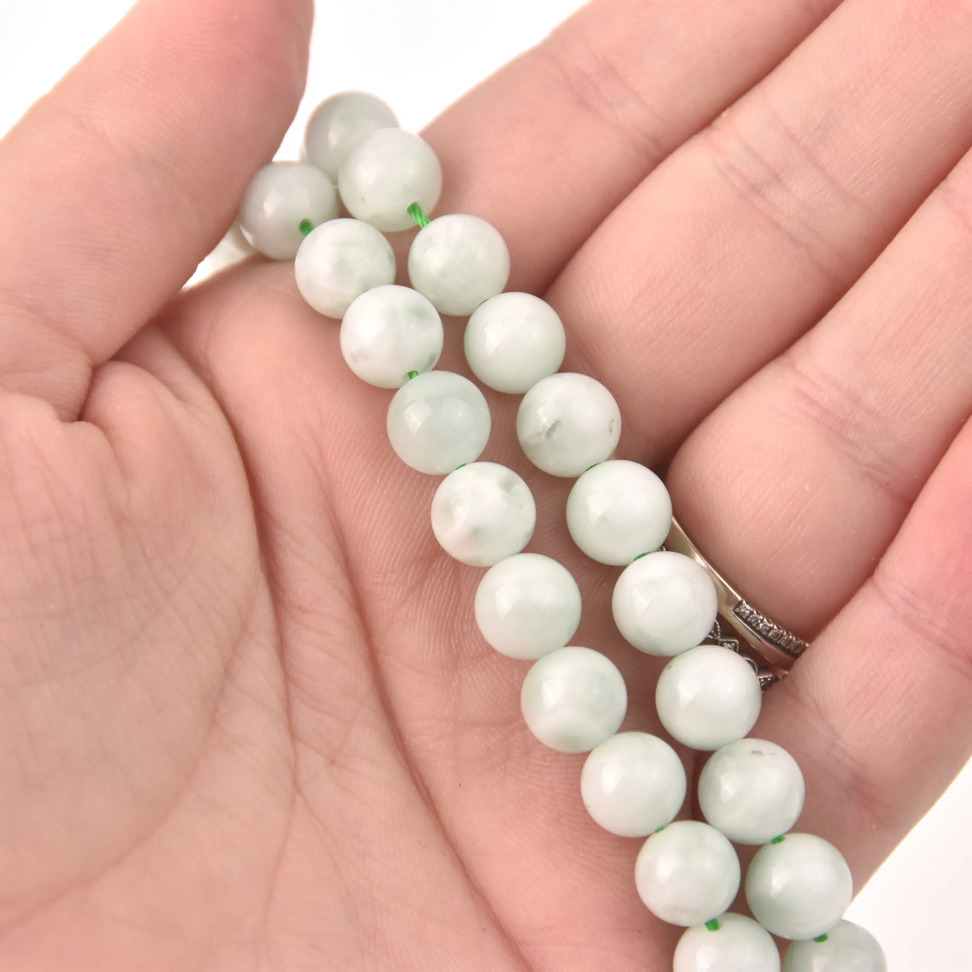 Green Angelite, 8mm Smooth Round Gemstone Beads, Pastel Green full strand, gem0839