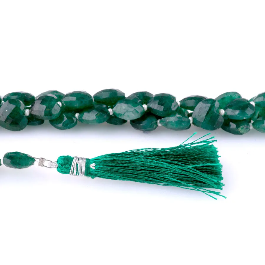 Green Aventurine 10mm Heart Faceted - 8 Inch