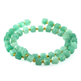 Green Aventurine 6-7mm Table Cut Cube A Grade - 15-16 Inch