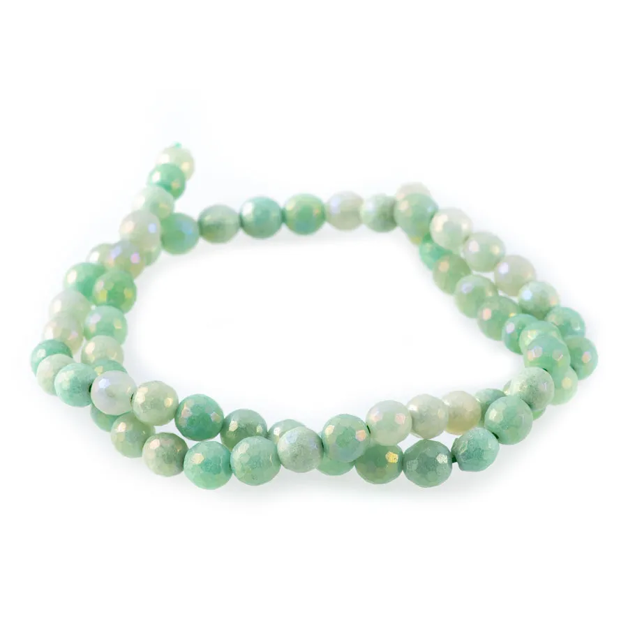 Green Aventurine 6mm Plated Round Faceted - Limited Editions - 15-16 inch