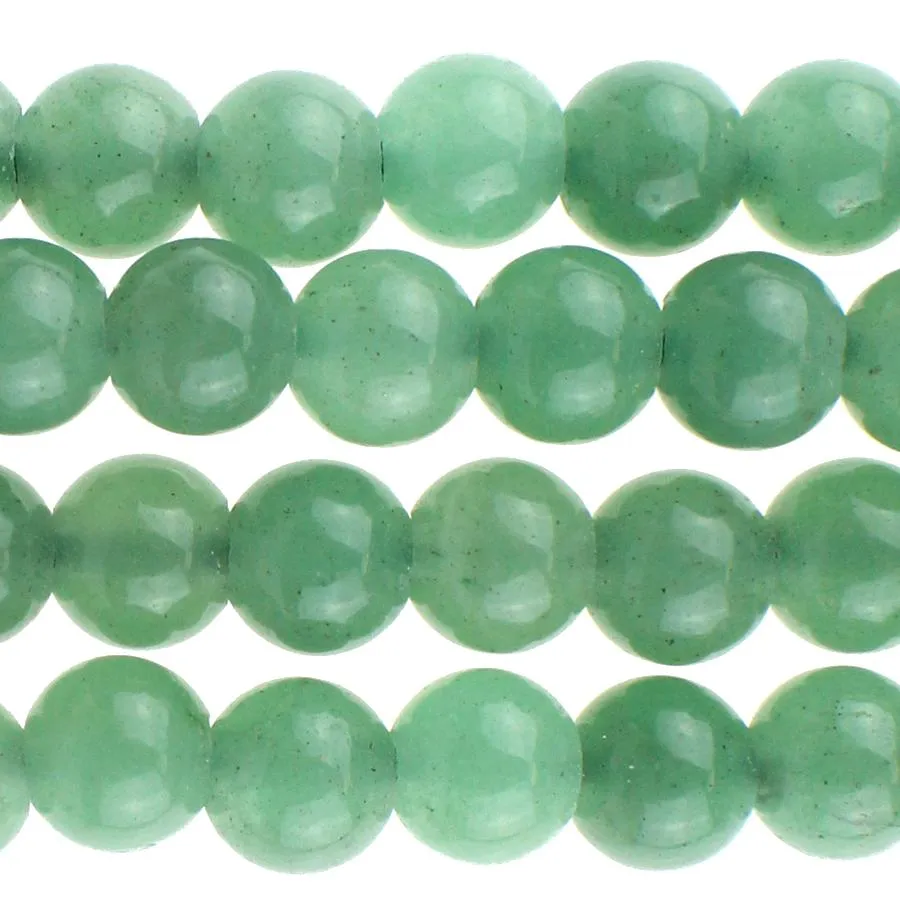 Green Aventurine 8mm Round Large Hole 8-Inch