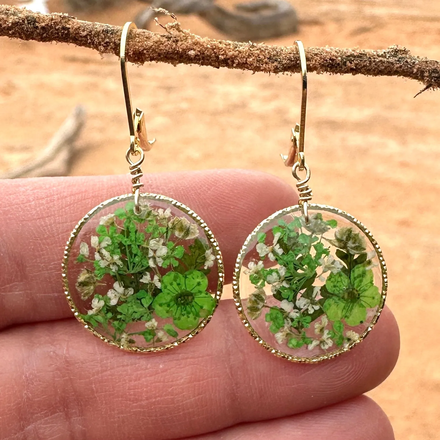 Green Botanical Garden Earrings - BG 137