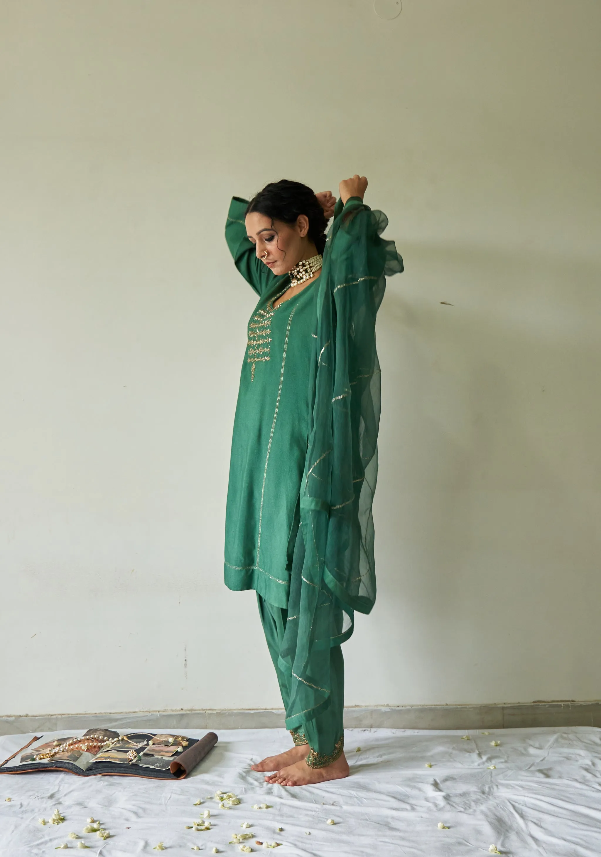 Green Peshwa Salwar