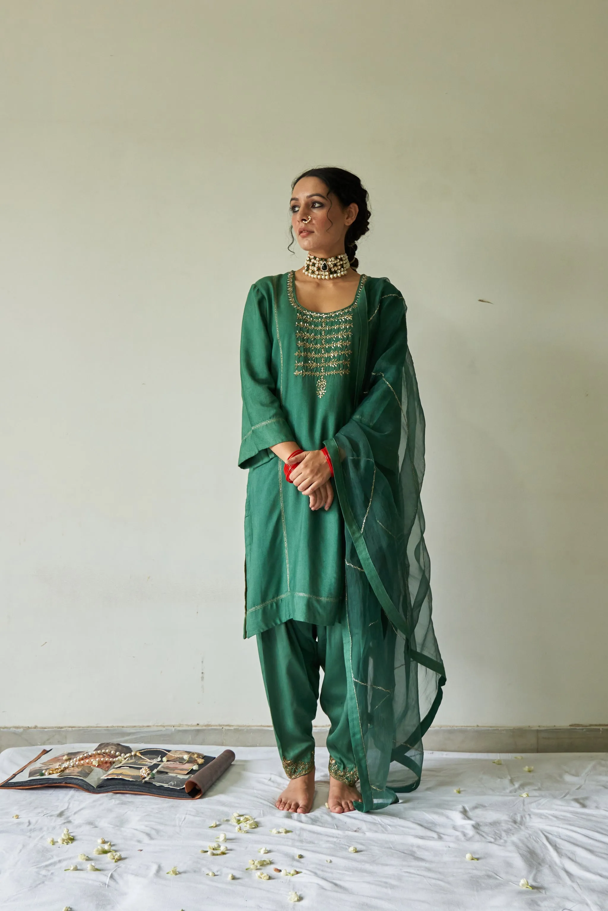 Green Peshwa Salwar