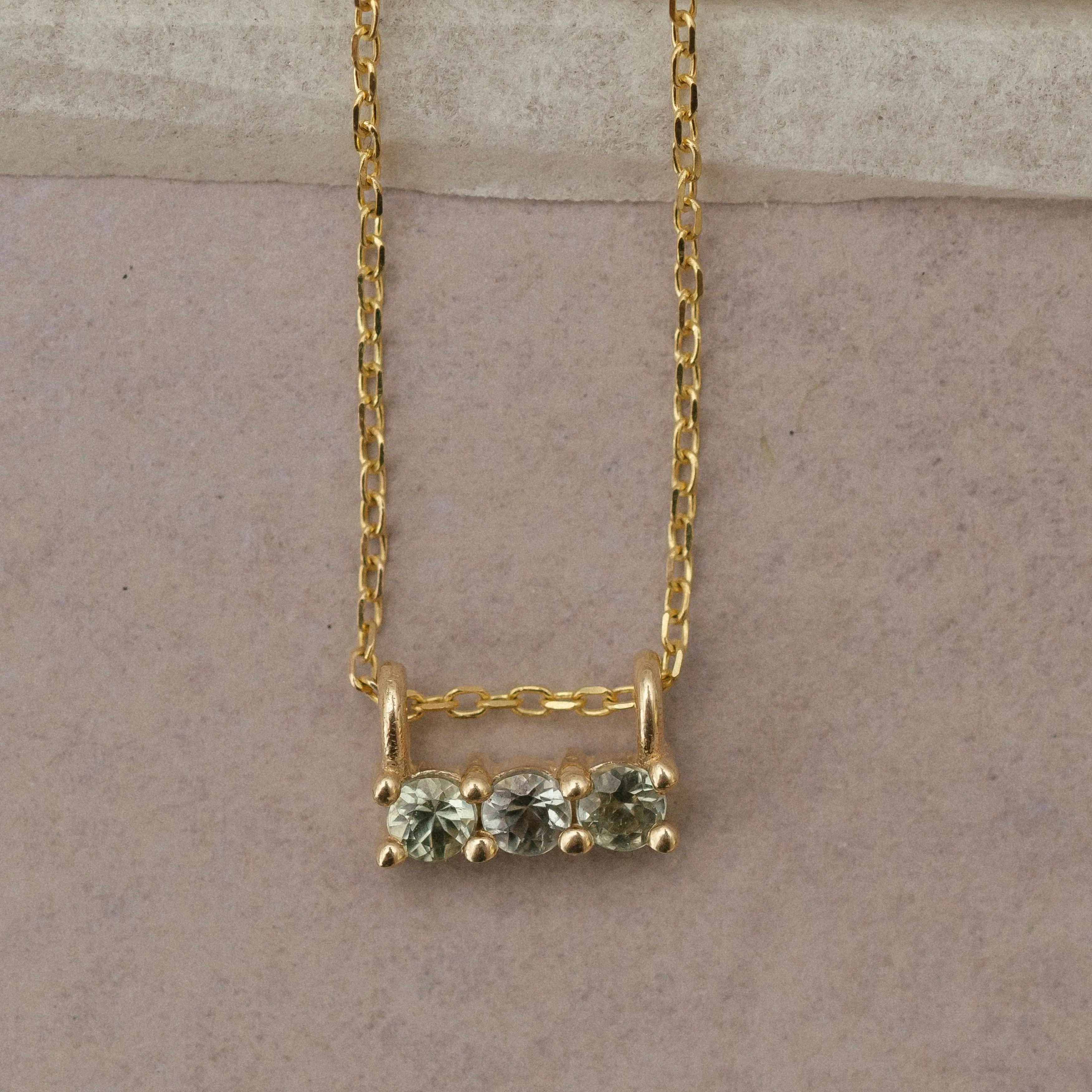 Green Sapphire 3S Necklace