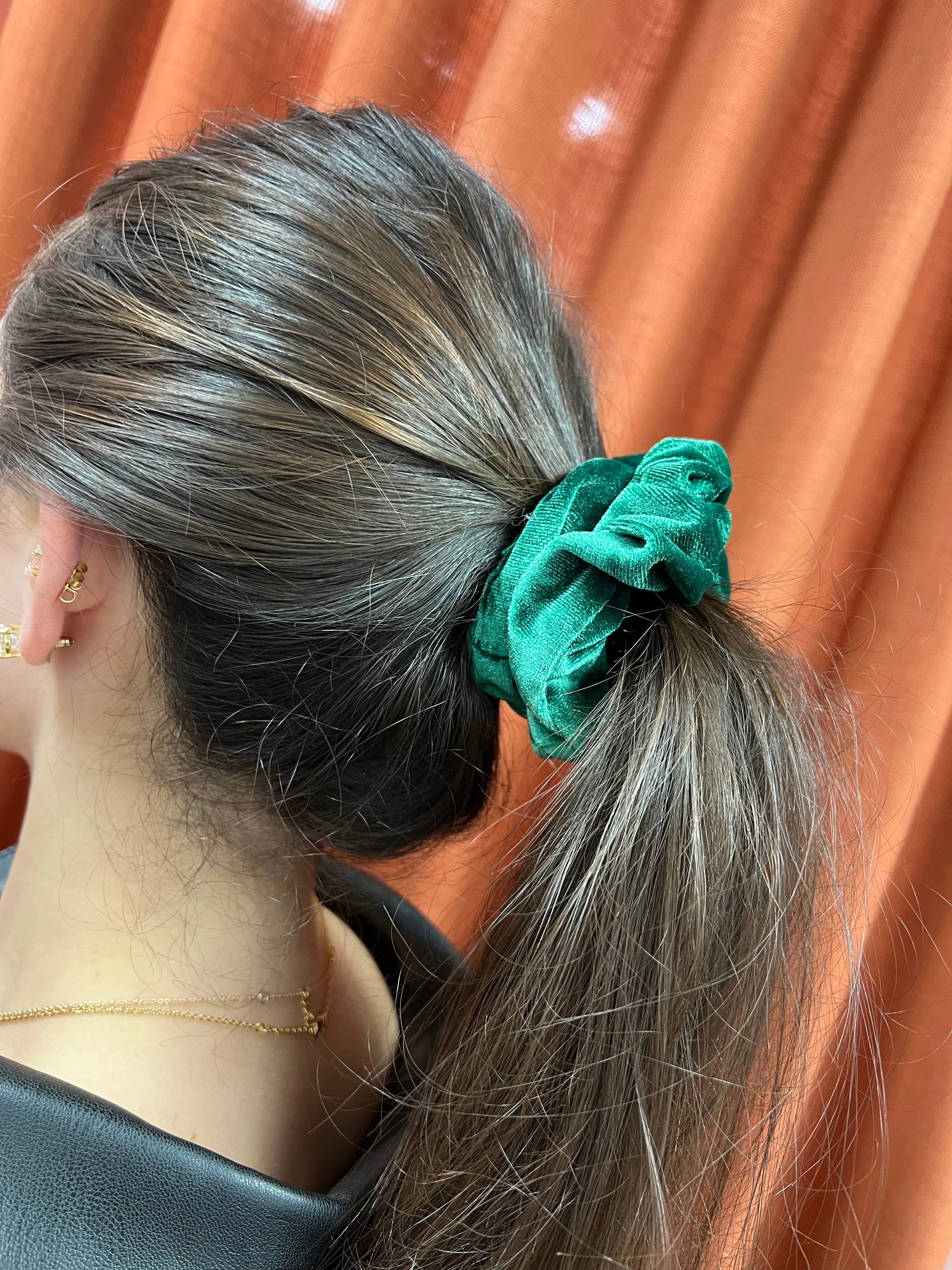 Green Velvet Scrunchie