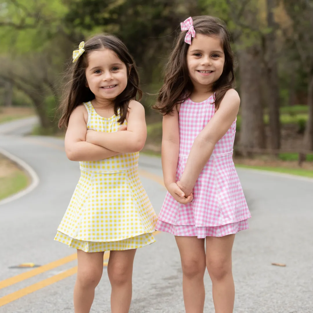 Hair Bow - Yellow Gingham