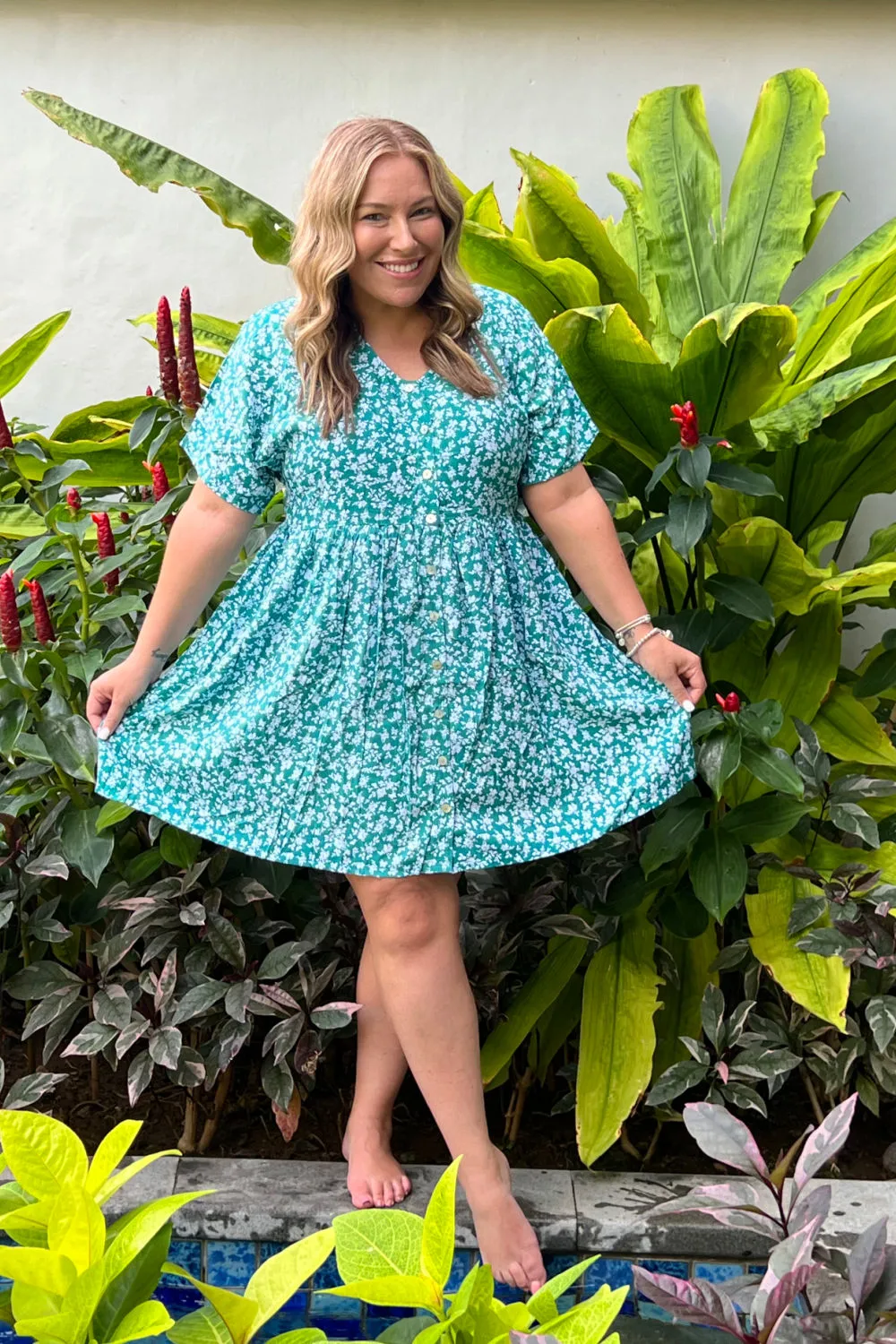 Isla Dress - Green Floral