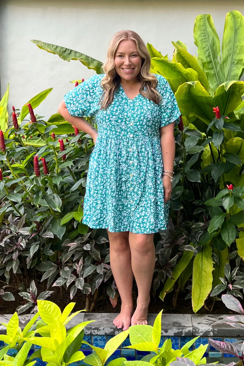 Isla Dress - Green Floral