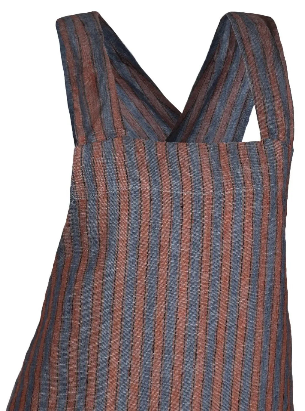 Linen Apron Stripes Brown