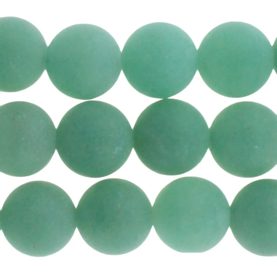 MATTE Green Aventurine (AAA) 10mm Round 8-Inch