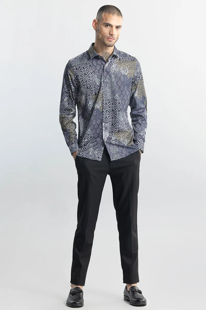 Multi Motif Grey Shirt