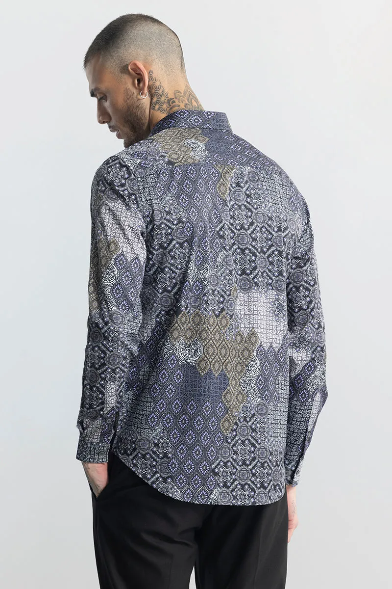 Multi Motif Grey Shirt