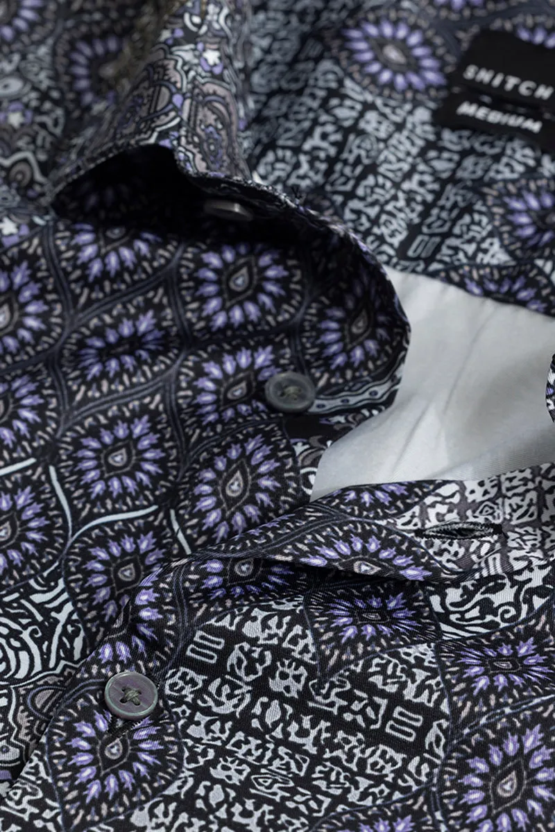 Multi Motif Grey Shirt