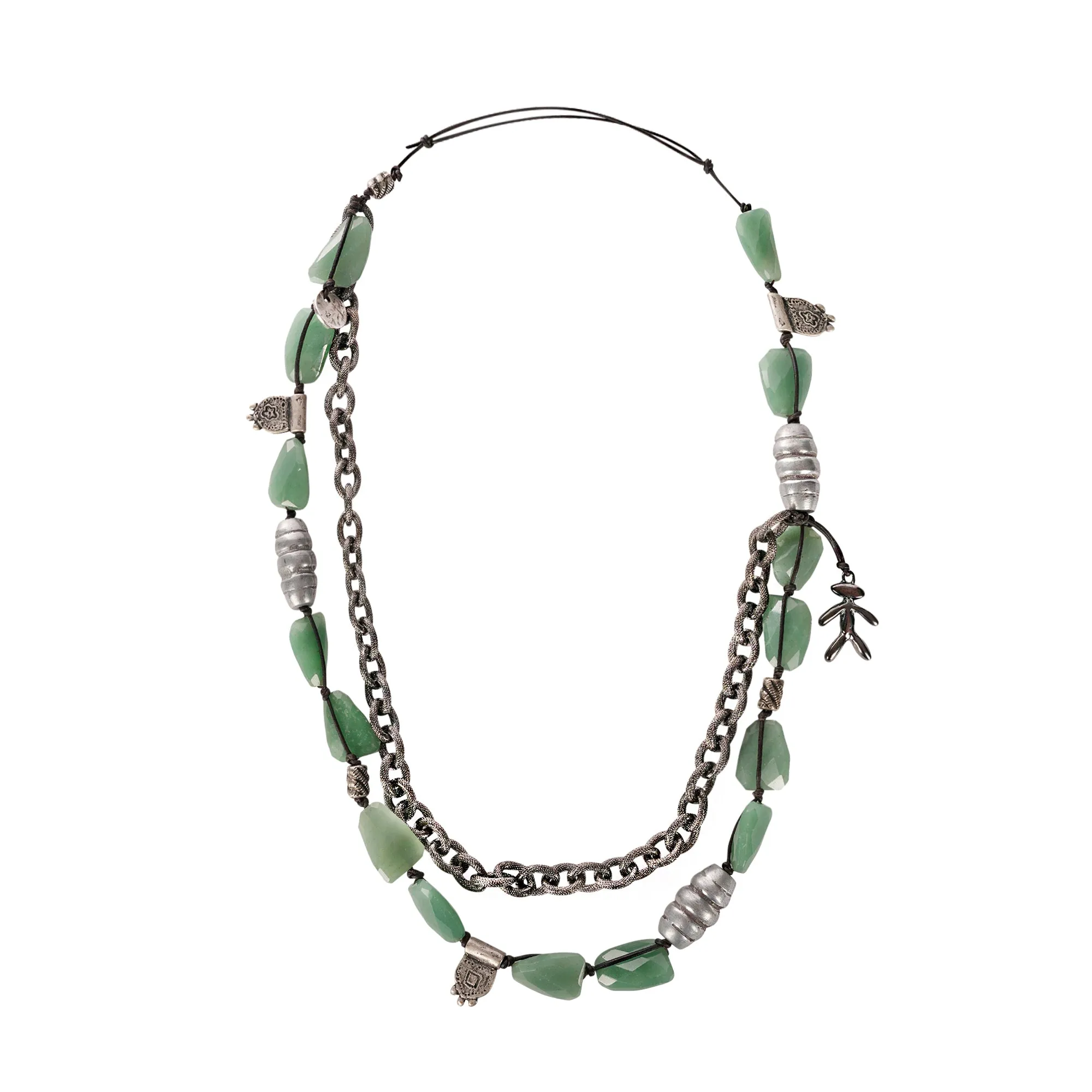 Necklace Uganda Green Aventurine Stones