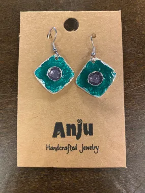 Pewter Earring- Green