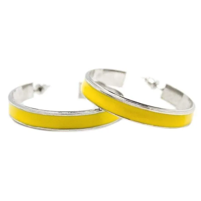 Pop Culture Yellow Hoop Earrings