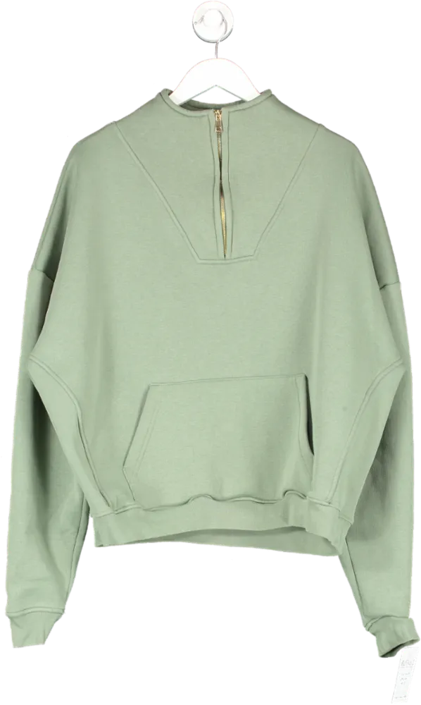 r.e.b.l Green Signature Quarter Zip Luxe Pullover UK M