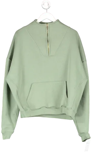 r.e.b.l Green Signature Quarter Zip Luxe Pullover UK M